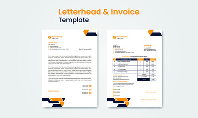 Corporate business branding identity stationary design letterhead and invoice template design