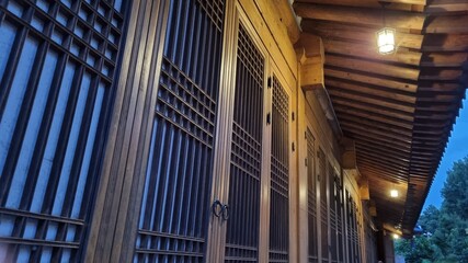 Clear sky and Korean traditional house style