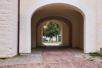 Torbogen, Tor zum Schloss Köthen, Sachsen Anhalt, Deutschland