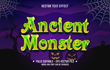 Editable text effect scary halloween event theme style for digital and print media template