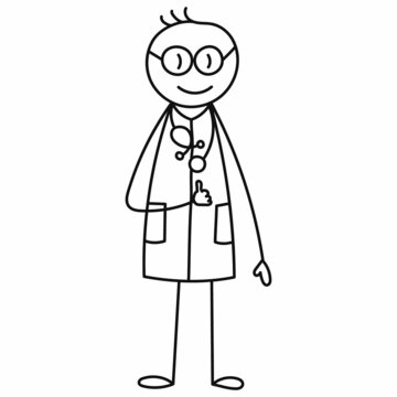  Stick Figure Doctor In Lab Coat