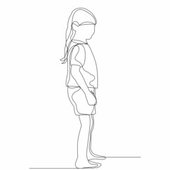 vector, isolated child line drawing