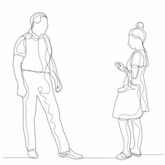 people communicate line drawing, sketch