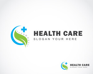 health care logo creative sign symbol solution nature spine clinic hospital doctor design concept