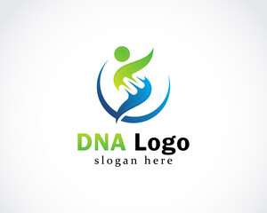 DNA logo creative solution health care sign symbol clinic hospital check design concept
