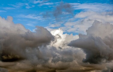 Fototapeta na wymiar Blue sky with dark clouds