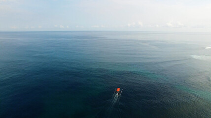 Traditional fisher boat in Indonesia on Bali Island
