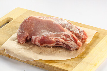 Raw pork steak for cooking