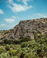 Sharp rock side of the mountain, Tuf Kerem Maharal, Israel