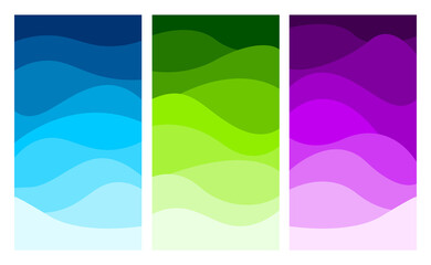 gradation color arrangement, wave color background light to dark.