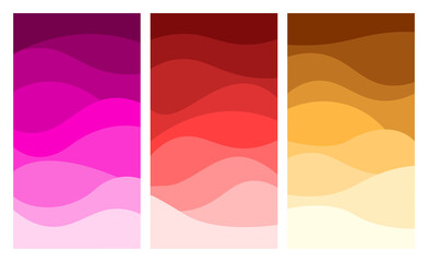 gradation color arrangement, wave color background light to dark.