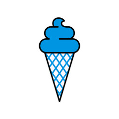 Ice cream cone icon isolated on white