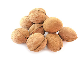 Walnuts isolated on white background