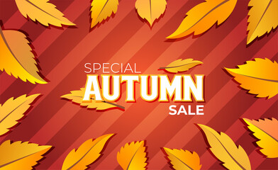 Autumn backgrounds with leaves for shopping sale or promo poster and frame leaflet or web banner and social media