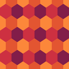 Seamless pattern. Hexagons ornament. Tiles background. Hexahedrons wallpaper. Ethnic motif. Geometrical backdrop. Digital paper. Geometric web designing. Mosaic textile print. Vector artwork.