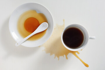 Spilled cup of coffee