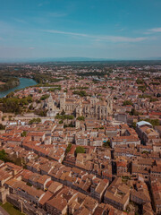 Fototapeta premium Aerial view of Avignon Cathedral. Avignon, Provence, France