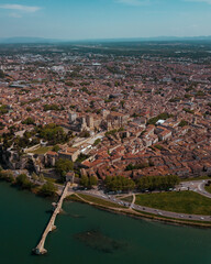 Aerial view of Avignon Cathedral. Avignon, Provence, France