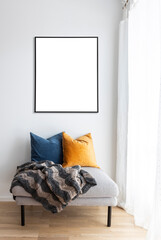 Bright modern room mockup frame