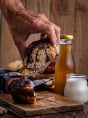 biscocho de chocolate y kambucha