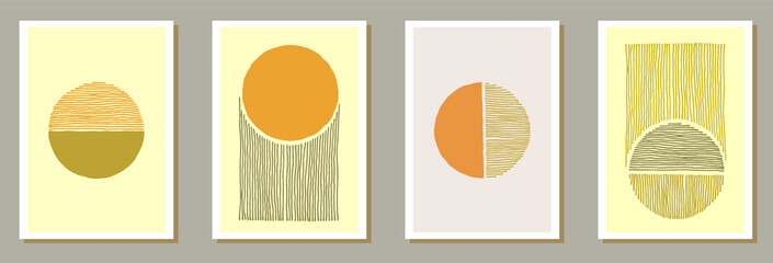 Fototapeta premium Hand drawn minimalist canvas vector collection.