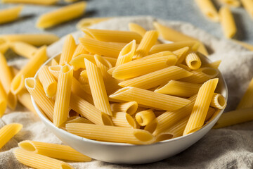 Homemade Raw Dry Penne Pasta