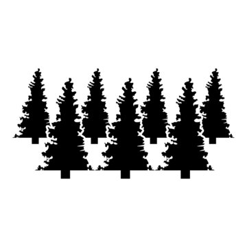 Forest fir spruce icon black color vector illustration flat style image