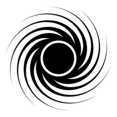 Black hole spiral shape vortex portal icon black color vector illustration flat style image