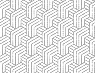 Abstract geometric pattern with stripes, lines. Seamless vector background. White and gray ornament. Simple lattice graphic design.