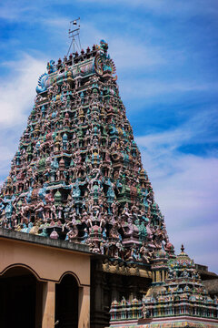 Lord Sivan Temple designed with dravidian architecture, native to south india. This temple is few 100 years old and situated in Kandanur, Tamil Nadu, India.