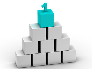 square block   no. 1- 3d rendering