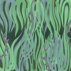 Dense thikets of greenery in a bright design