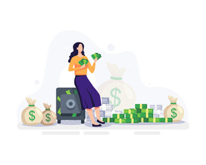 Financial freedom concept illustration