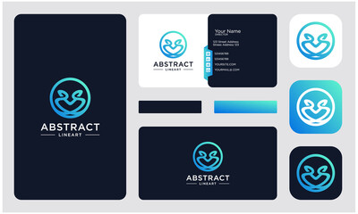 Fototapeta premium abstract creative circle logo design. blue gradient color