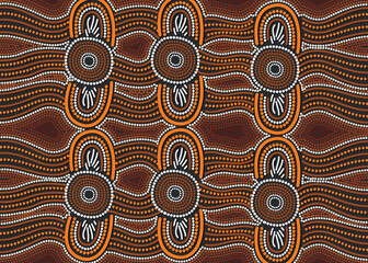 Aboriginal dot art seamless pattern design