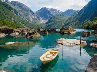 Bondhus mountain lake in Norway