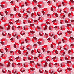 Seamless pattern of red flowers