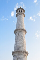 minaret of Taj Mahal in Agra. one of the wonders