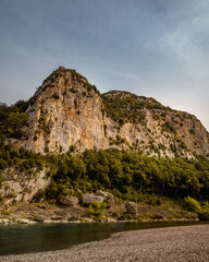 Gardon river through canyon in Provenve, France