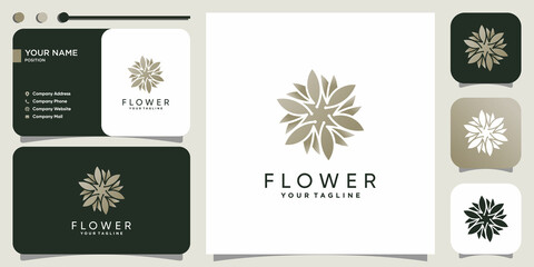 Fototapeta na wymiar Flower logo concept with modern creative style Premium Vector