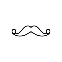 Mustache vector icon. Barbershop illustration sign. haircut symbol or logo.
