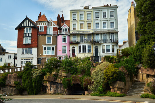 Scenic view of residential buildings on Madeira Walk in Ramsgate, United Kingdom