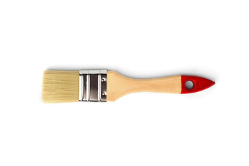 Construction paint brush isolated on white background.