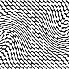 Seamless twisted pattern, black and white background. Japanese ink texture, abstract watercolor, fabric stamp, monochrome endless backdrop. Hipster textile graphics, modern wallpaper.