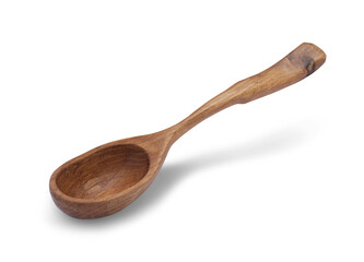 Wooden spoon isolated on white. Cooking utensil