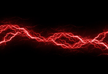 Red plasma, cool electrical lightning