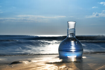 A flask with clean drinking water.