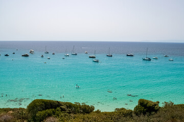Fototapeta premium Beautiful panoramic view of the southern Sardinian sea in a sunny day.
