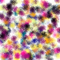 Multicoloured abstract floral background. Hand drawing, bright colours