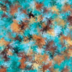 Dark nd light brown abstract flowers in a messed blue background